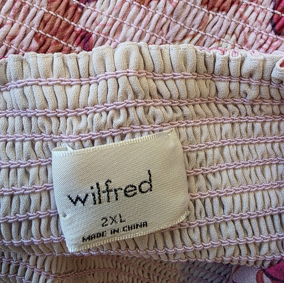 Aritzia Wilfred Plus Size 2X Grace Floral Smocked Dress Lined Boho Cottagecore - Picture 7 of 10